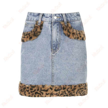 sexy mini leopard jeans skirt